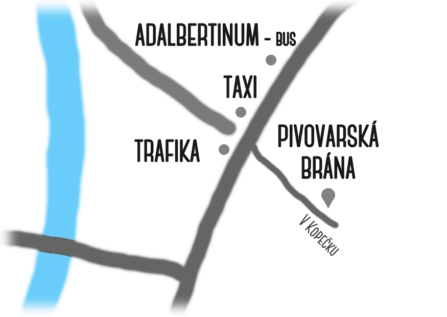 mapa do Pivovárské Brány